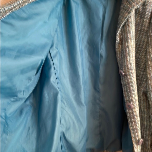 Jaclyn Smith Blue and Gray Blazer Classic Glen Plaid - Picture 6 of 8